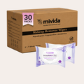 mivida Hypoallergenic Makeup Remover Wipes with Hyaluronic acid, Bulk 25 ct