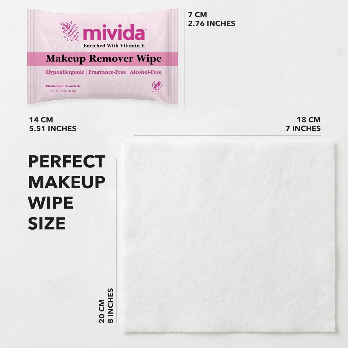 mivida Hypoallergenic Makeup Remover Wipes with Vitamin E, Individually Wrapped 500 count